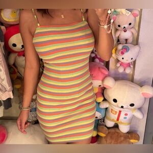 Shein ribbed striped bodycon dress XSMALL
